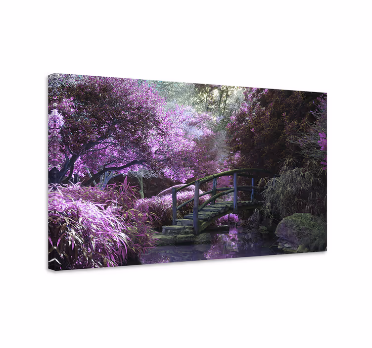 Tableau paysages pont de jardin serein - TenStickers