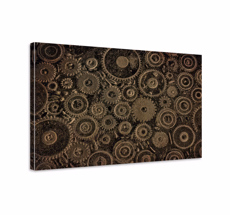 Tableau moderne motifs d'engrenages complexes - TenStickers