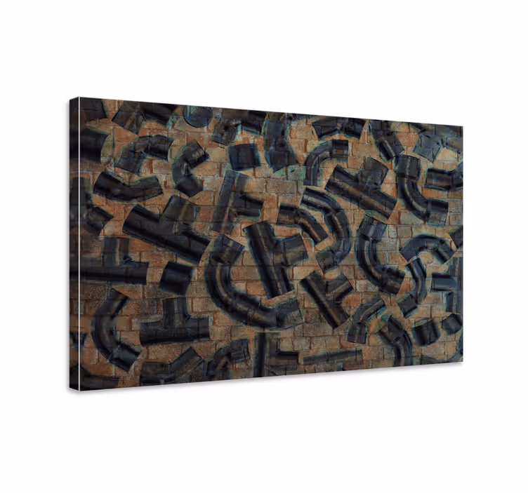 Tableau ornemental motifs de tuyaux abstraits - TenStickers