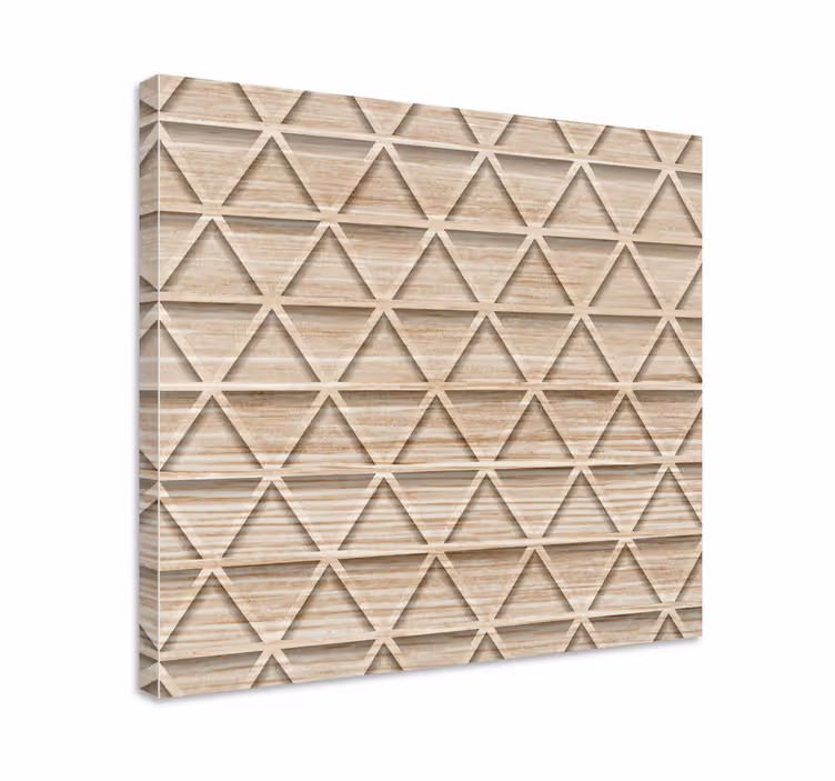 Tableau pour chambre parentale Effet bois triangle géométrique - TenStickers
