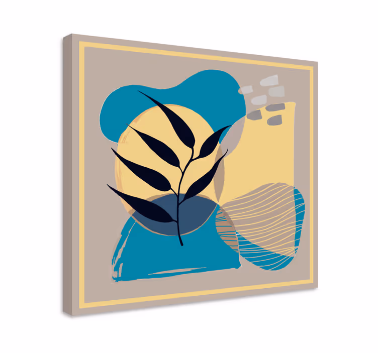 Tableau abstraite sticker abstrait bleu de style africain - TenStickers