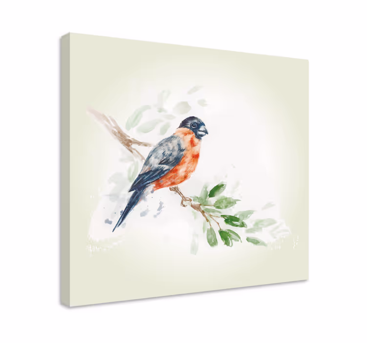 Tableau vintage tableau aux couleurs pastel avec oiseau - TenStickers