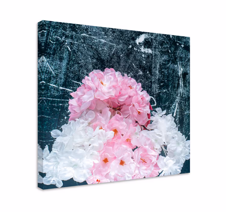 Tableau vintage Fleur artistique rose - TenStickers