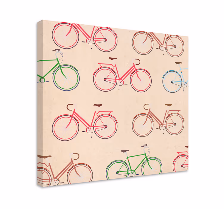 Tableau sports motifs de bicyclettes colorées - TenStickers