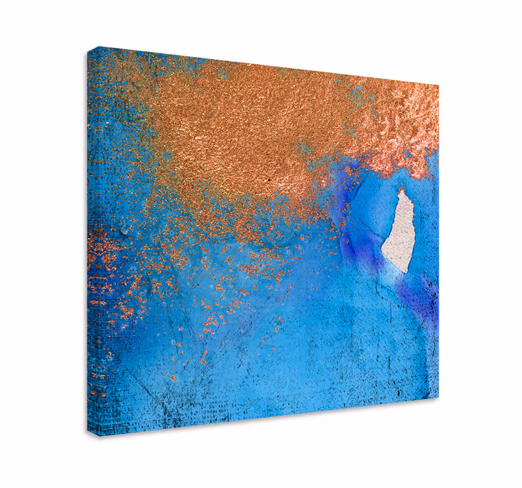 Tableau abstrait bleu texturé - TenStickers