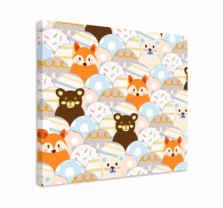 Tableau personnages visages d'animaux adorables - TenStickers