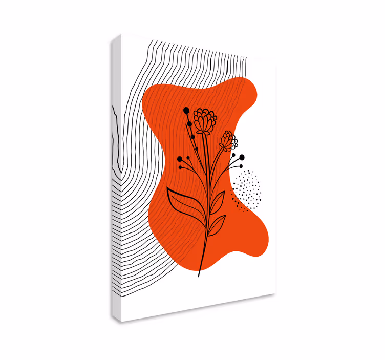Tableau moderne Fleurs et feuilles d'art minimaliste - TenStickers