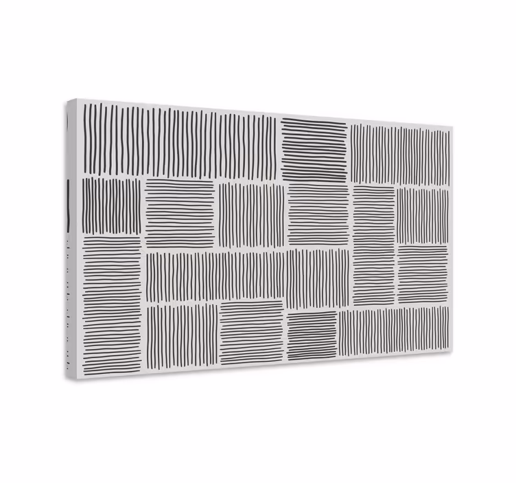 Tableau bouddha lignes noires texturées - TenStickers