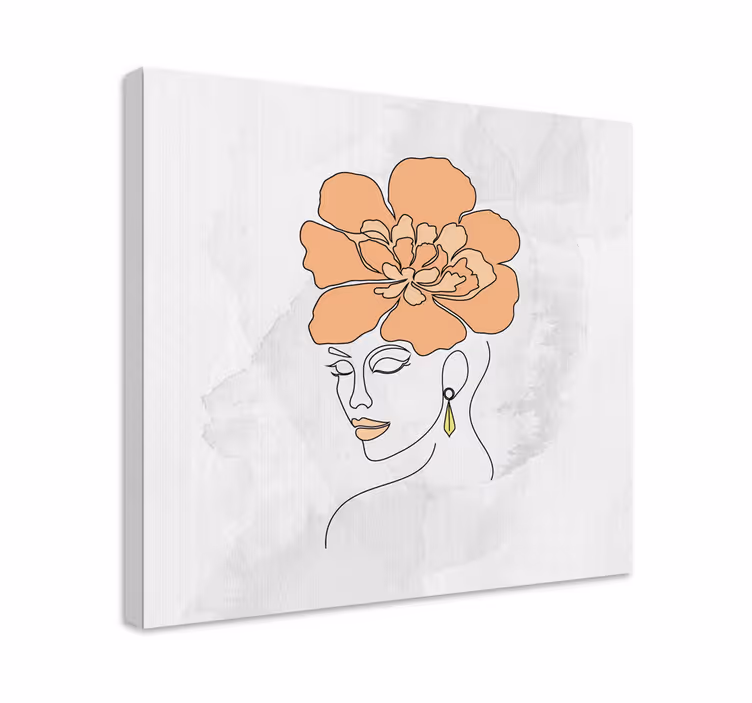 Tableau chambre Visage de fleur minimaliste - TenStickers