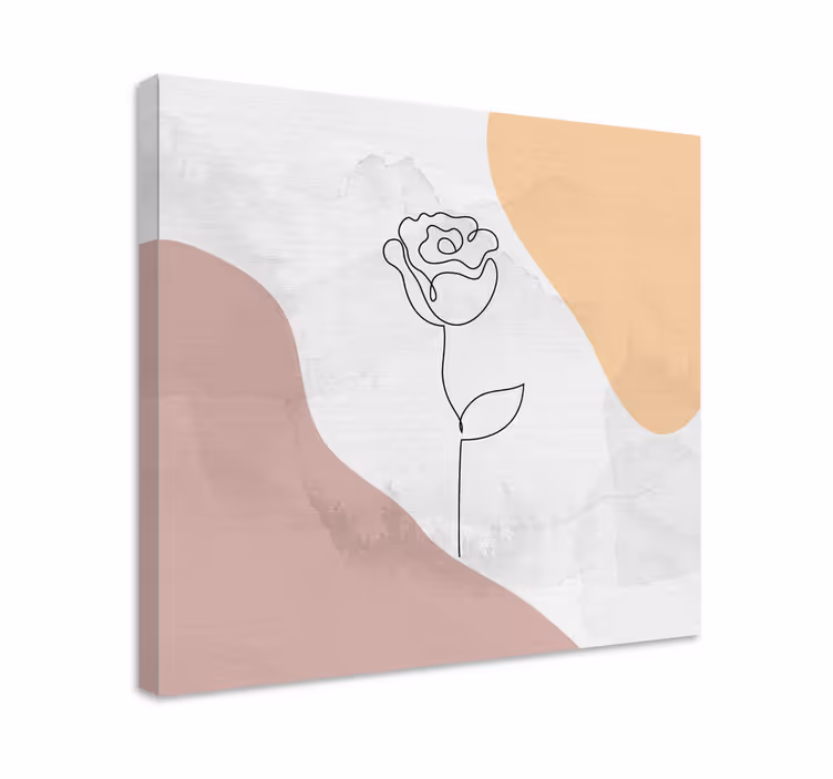 Tableau salle de bain Rose silhouette minimaliste - TenStickers
