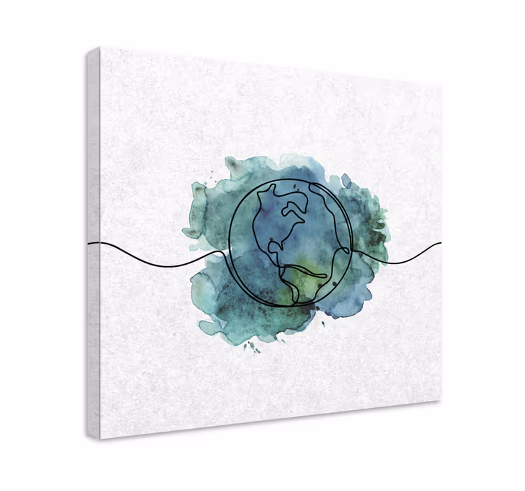 Tableau carte du monde contour contemporain - TenStickers