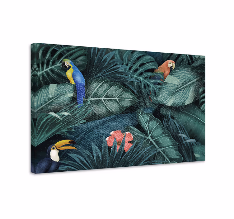 Tableau salon Jungle exotique lumineuse - TenStickers