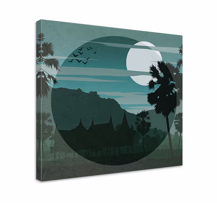 Tableau paysage Vue sur le paysage de style oriental - TenStickers