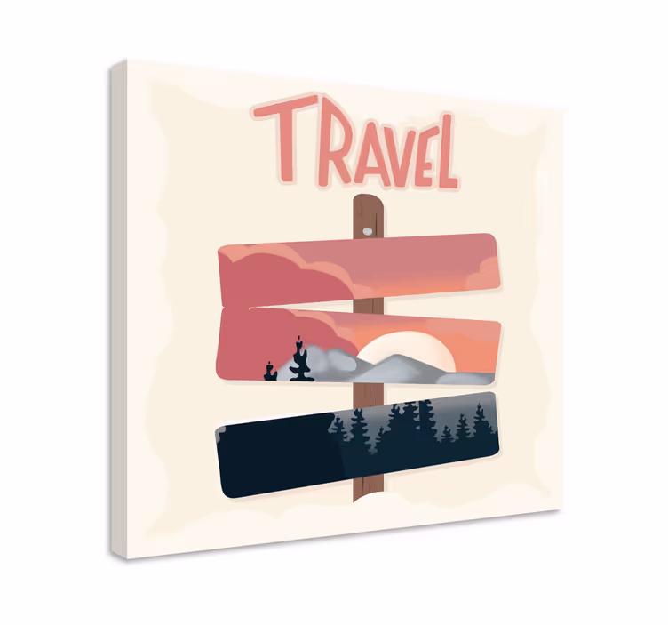 Tableau villes et pays panneau de voyage - TenStickers