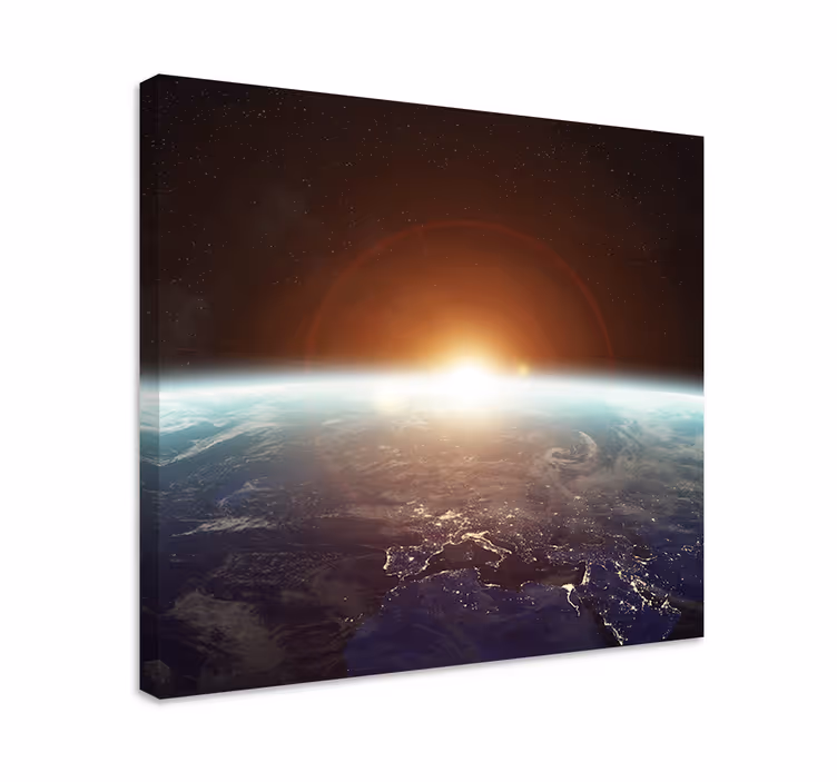 Tableau carte du monde terre vue depuis l'orbite - TenStickers