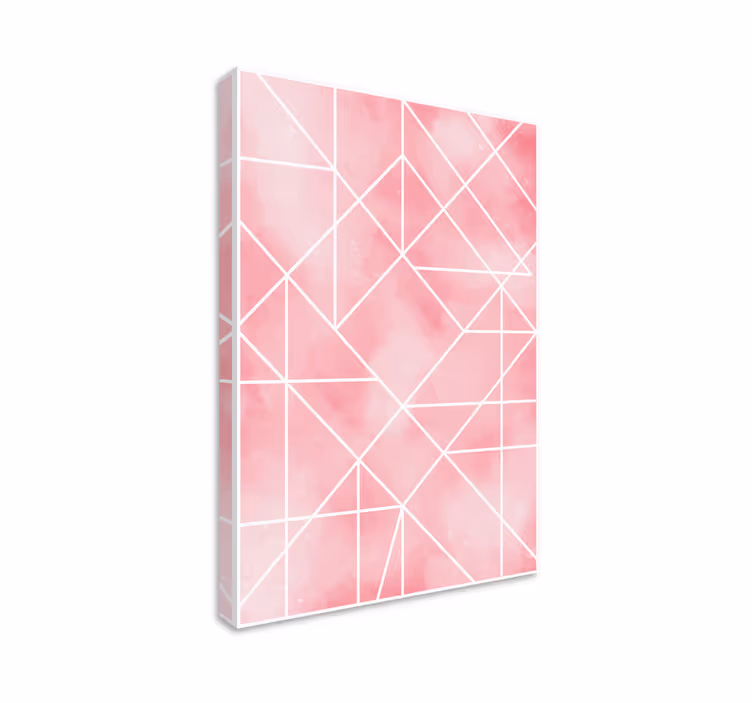 Tableau géométrique motif rose géométrique - TenStickers
