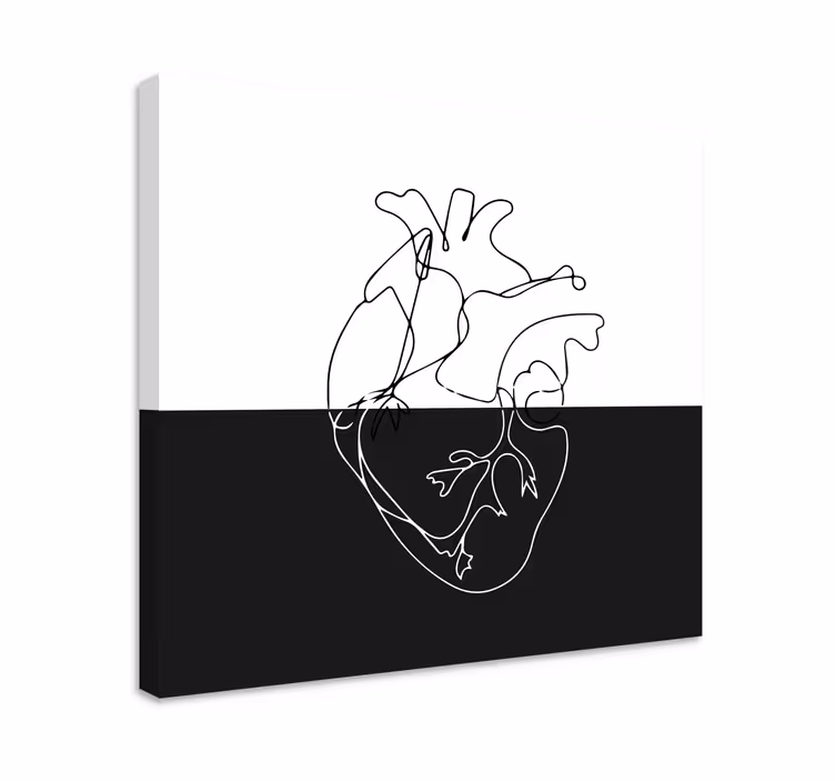 Tableau géométrique Lineart coeur géométrique - TenStickers