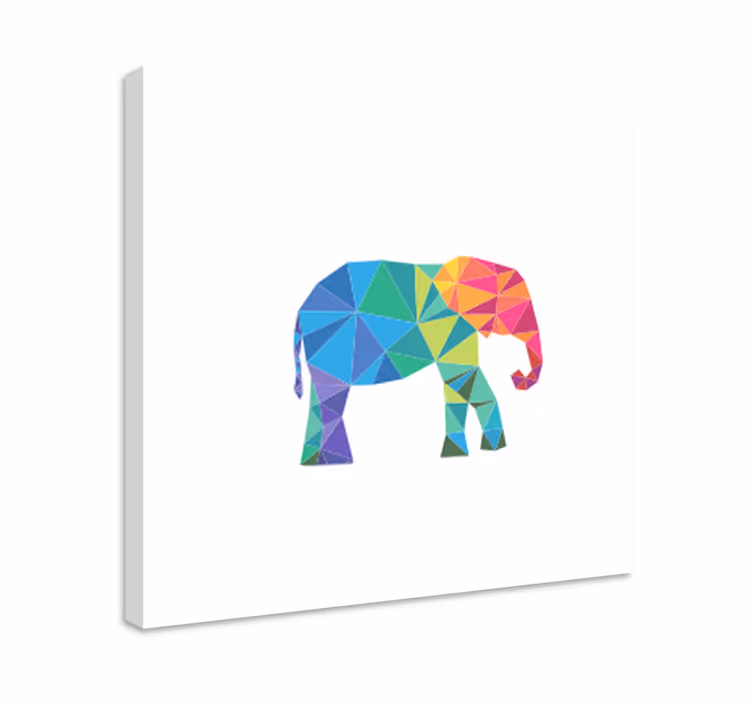 Tableau géométrique Triangles géométriques éléphant - TenStickers