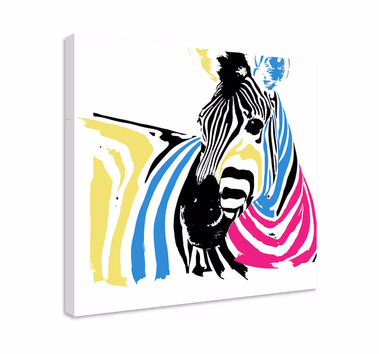 Tableau moderne Zèbre de style artistique coloré - TenStickers