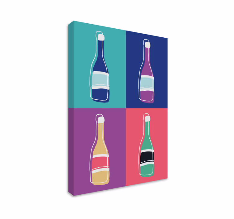 Tableau abstrait bouteilles pop art - TenStickers