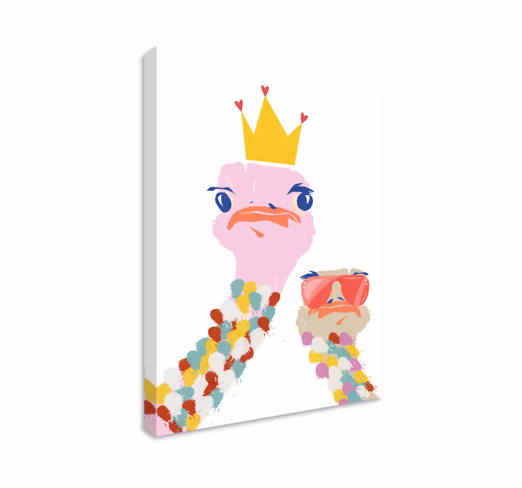 Tableau moderne Style artistique d'autruches colorées - TenStickers