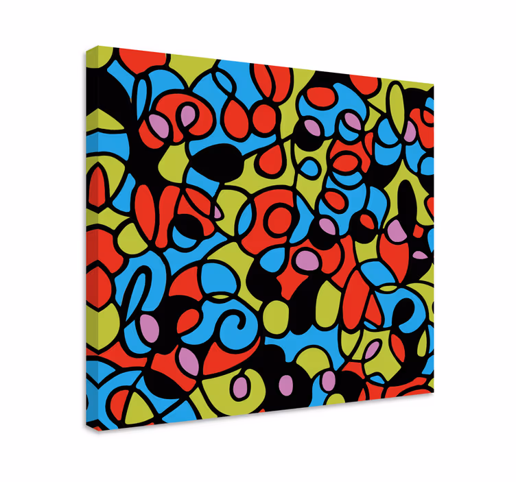 Tableau abstrait formes tourbillonnantes colorées - TenStickers