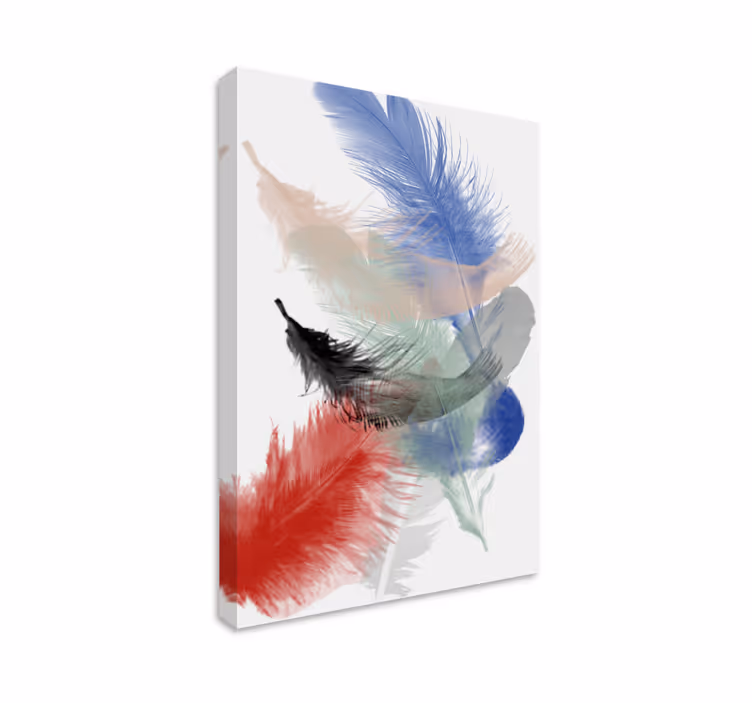 Tableau moderne Conception de plumes abstraites colorées - TenStickers