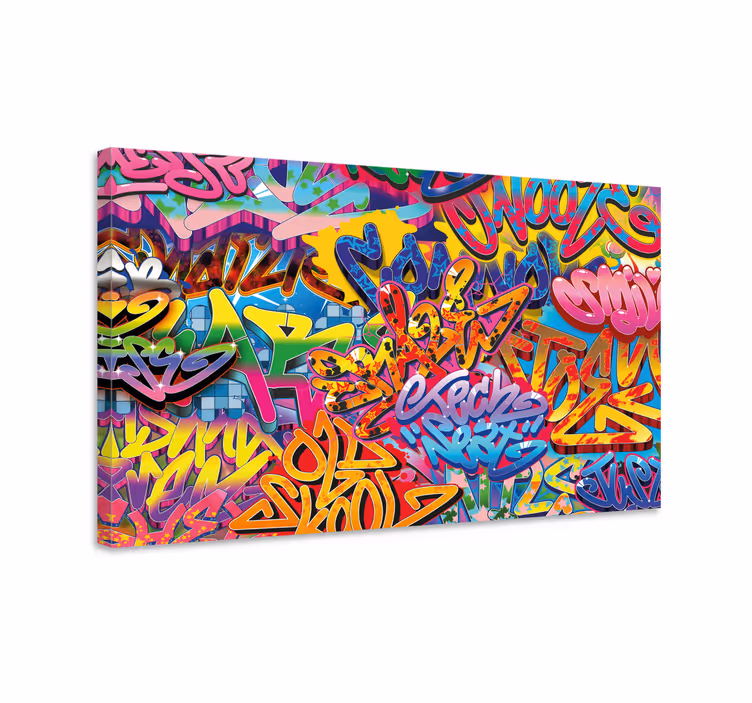 Tableau moderne Conception de tableau graffiti colorée - TenStickers