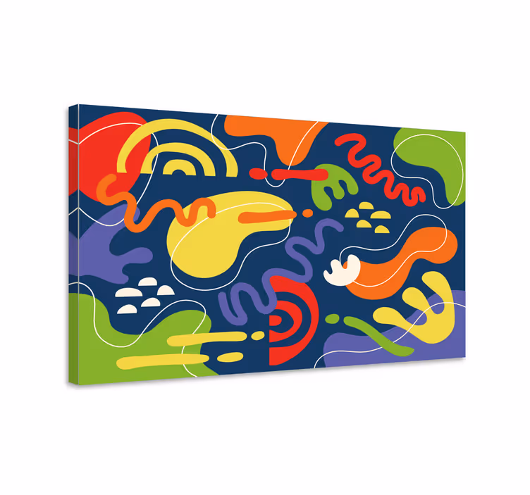 Tableau abstrait formes organiques dynamiques - TenStickers