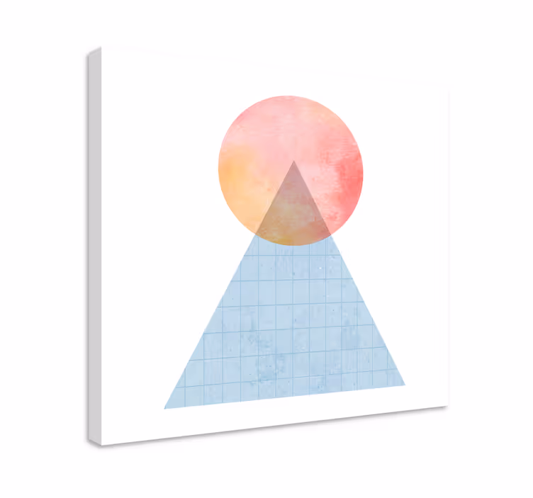 Tableau géométrique triangle coucher de soleil - TenStickers