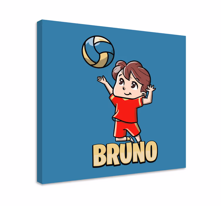 Tableau personnalisé Joueur de volley-ball enfant avec nom - TenStickers