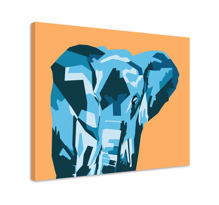 Tableau éléphants portrait d'éléphant stylisé - TenStickers