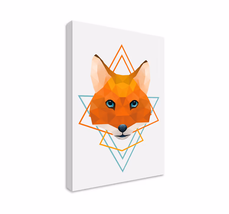 Tableau animal Renard sauvage animaux géométriques - TenStickers