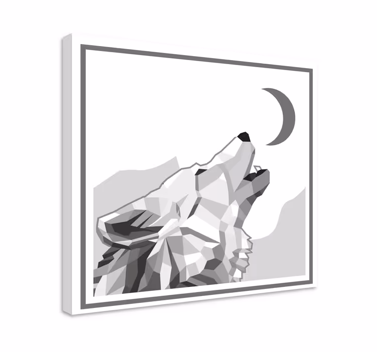 Tableau animal Loup gris géométrique-animal - TenStickers