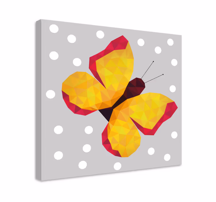 Tableau papillons ailes géométriques jaunes - TenStickers