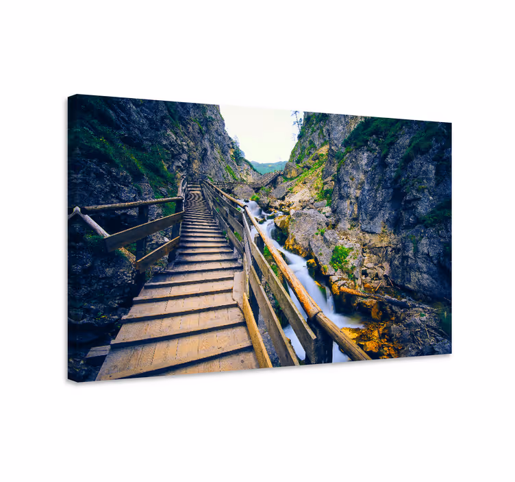 Tableau 3d Pont en bois en effet 3d - TenStickers