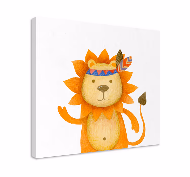 Tableau animaux lion amical personnage - TenStickers