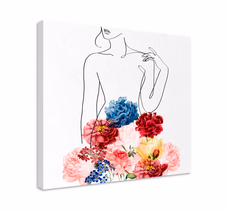 Tableau moderne Robe femme fleurie - TenStickers
