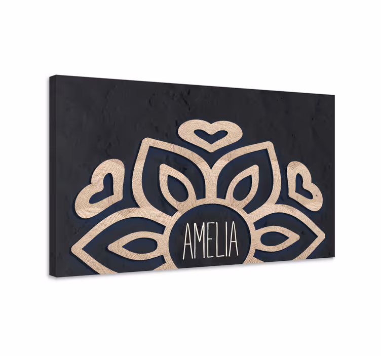 Tableau bouddha motif floral avec cœurs - TenStickers