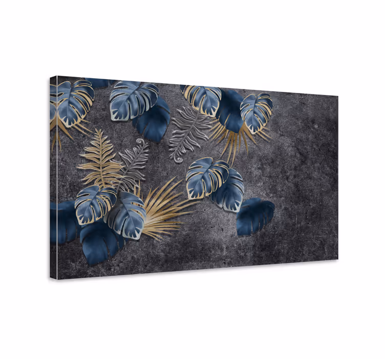 Tableau 3d Effet de plantes 3d sur béton - TenStickers