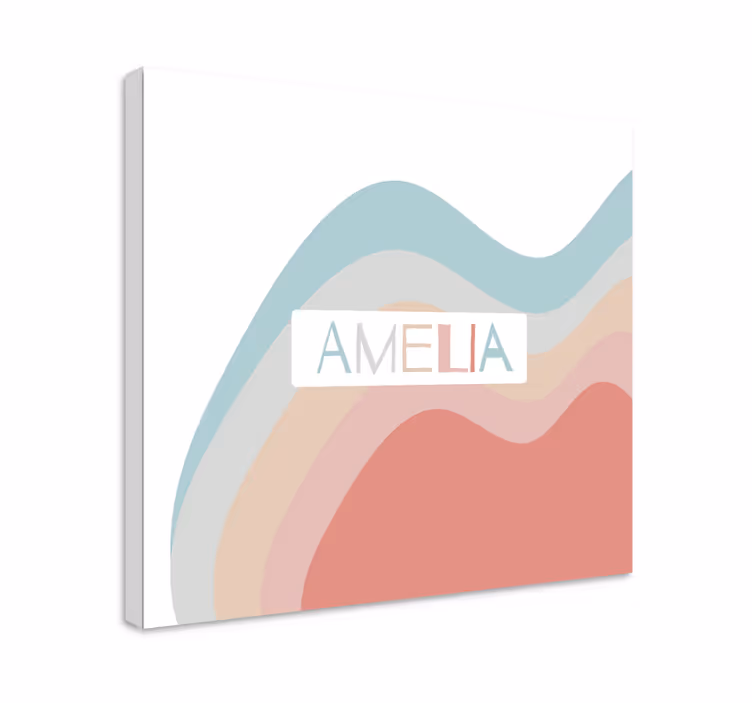Tableau enfant Vagues arc-en-ciel "boho" - TenStickers