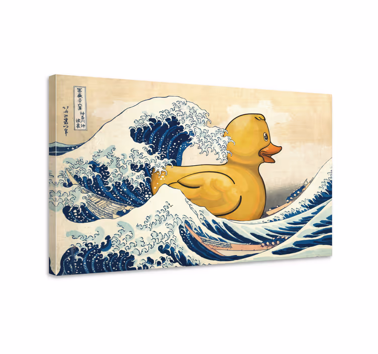 Tableau moderne Canard en caoutchouc kanagawa - TenStickers