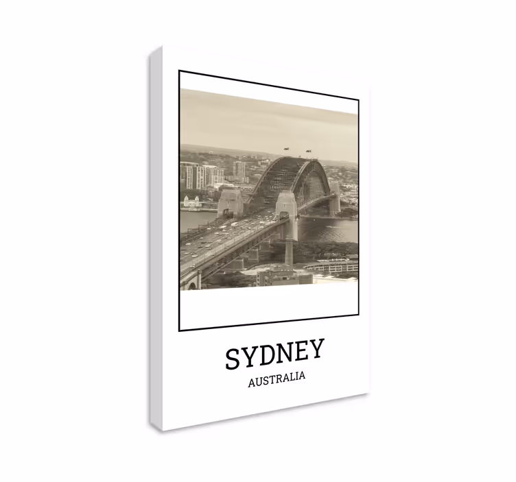 Tableau villes et pays sydney blanco et noir - TenStickers