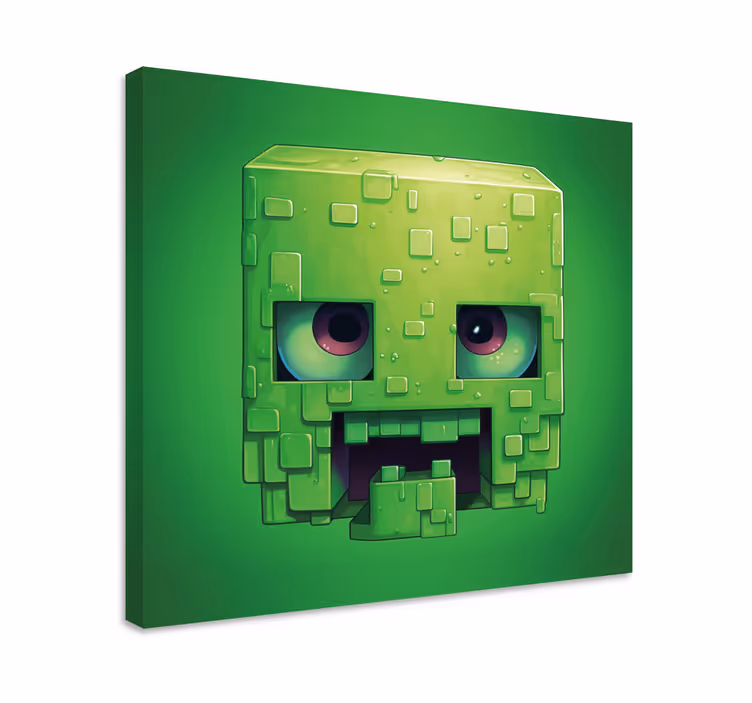 Cadre jeux vidéo personnage pixel art effrayant - TenStickers