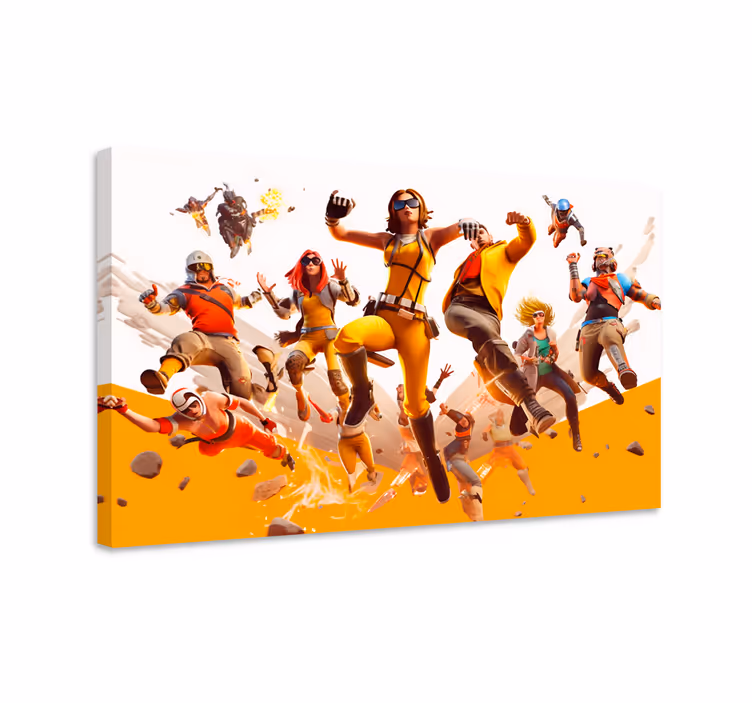 Cadre jeux vidéo attaque de personnages volants - TenStickers
