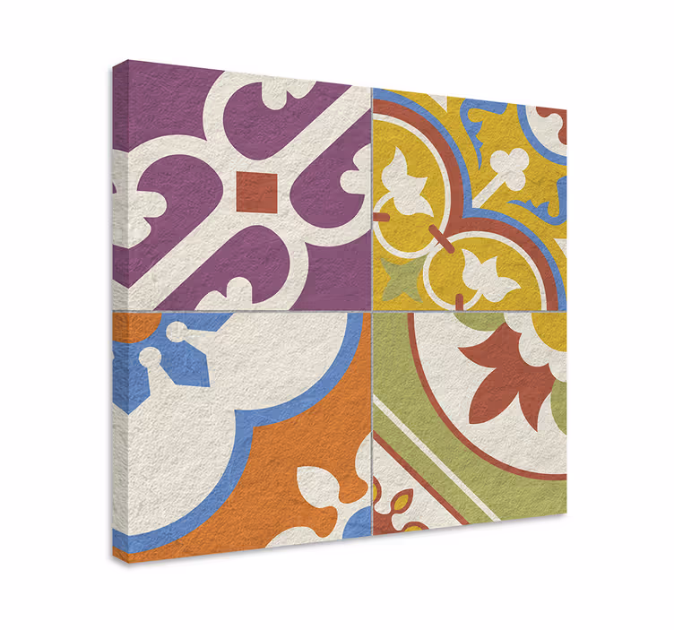 Tableau vintage modèle de carreaux ornementaux - TenStickers