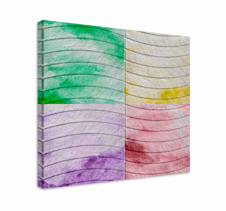 Tableau déco salon pavés vagues colorés - TenStickers
