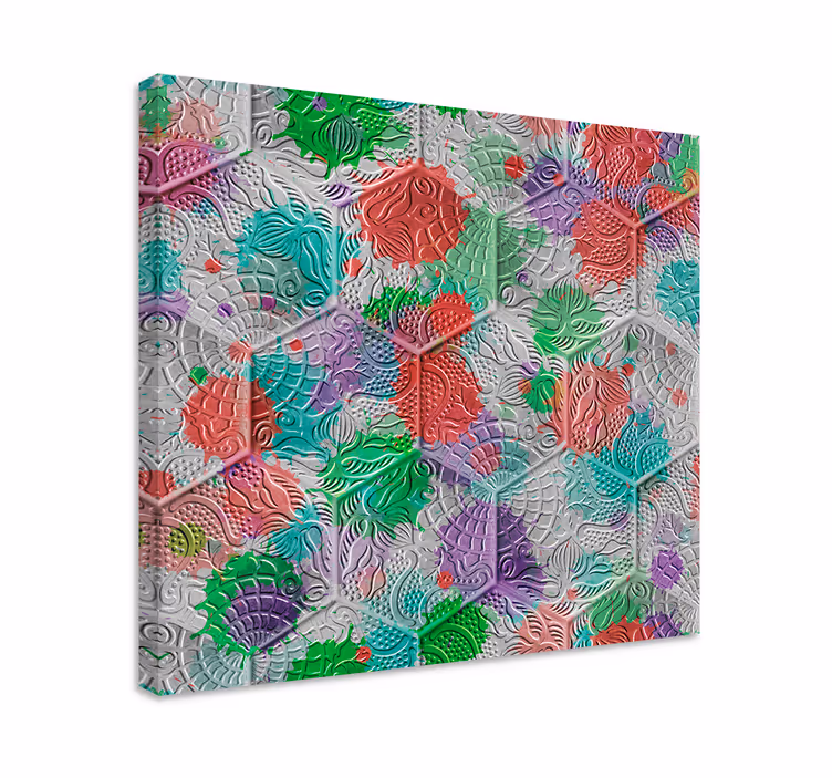 Tableau vintage pavés Gaudi colorés - TenStickers