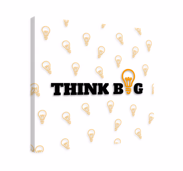 Tableau motivation Pensez grand avec ampoule - TenStickers
