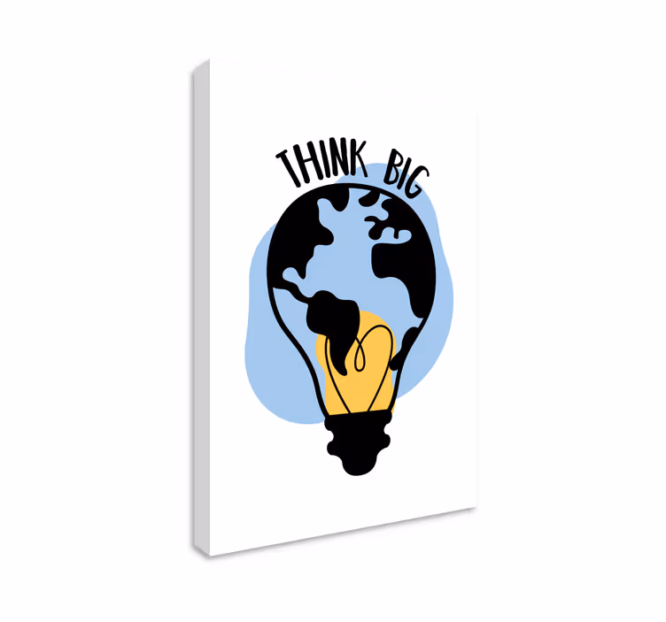 Tableau motivation monde ampoule pensez grand - TenStickers